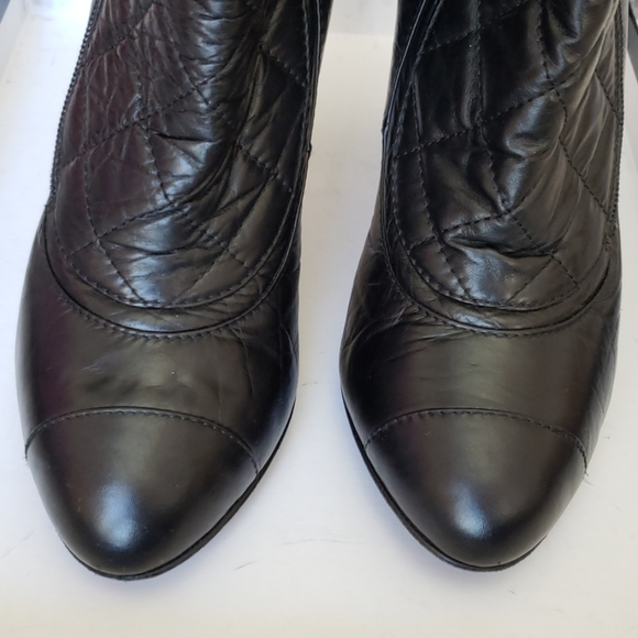 Chanel Boots Black 4inch Hill Leather size 40EU
